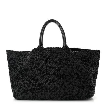 Bottega Veneta Nappa Velours Intrecciato Large Cabat Black 1 of 10