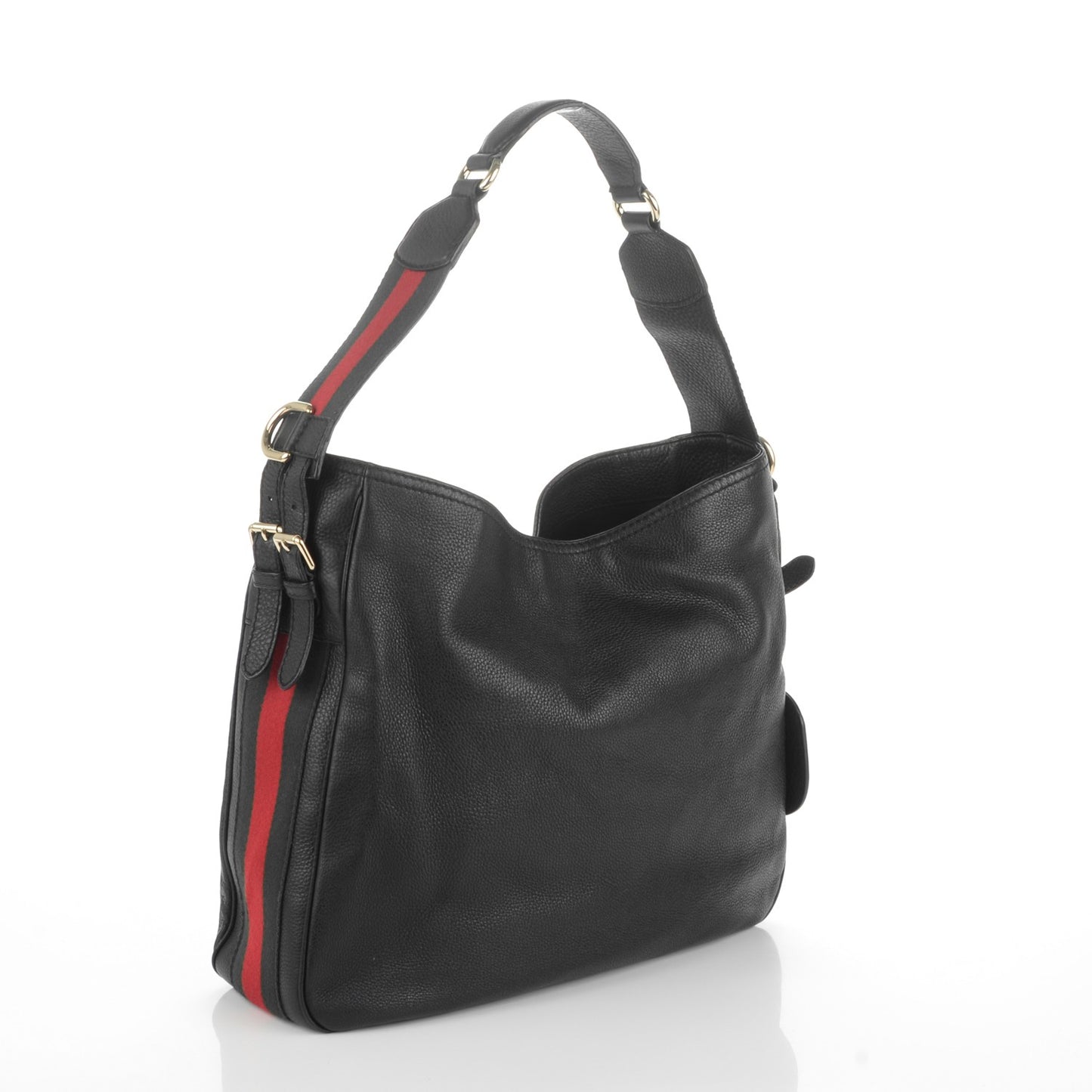 Pebbled Calfskin Medium Heritage Shoulder Bag Black