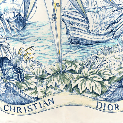 Christian Dior Silk Rêve d'Infini Square Scarf Blue 2 of 3