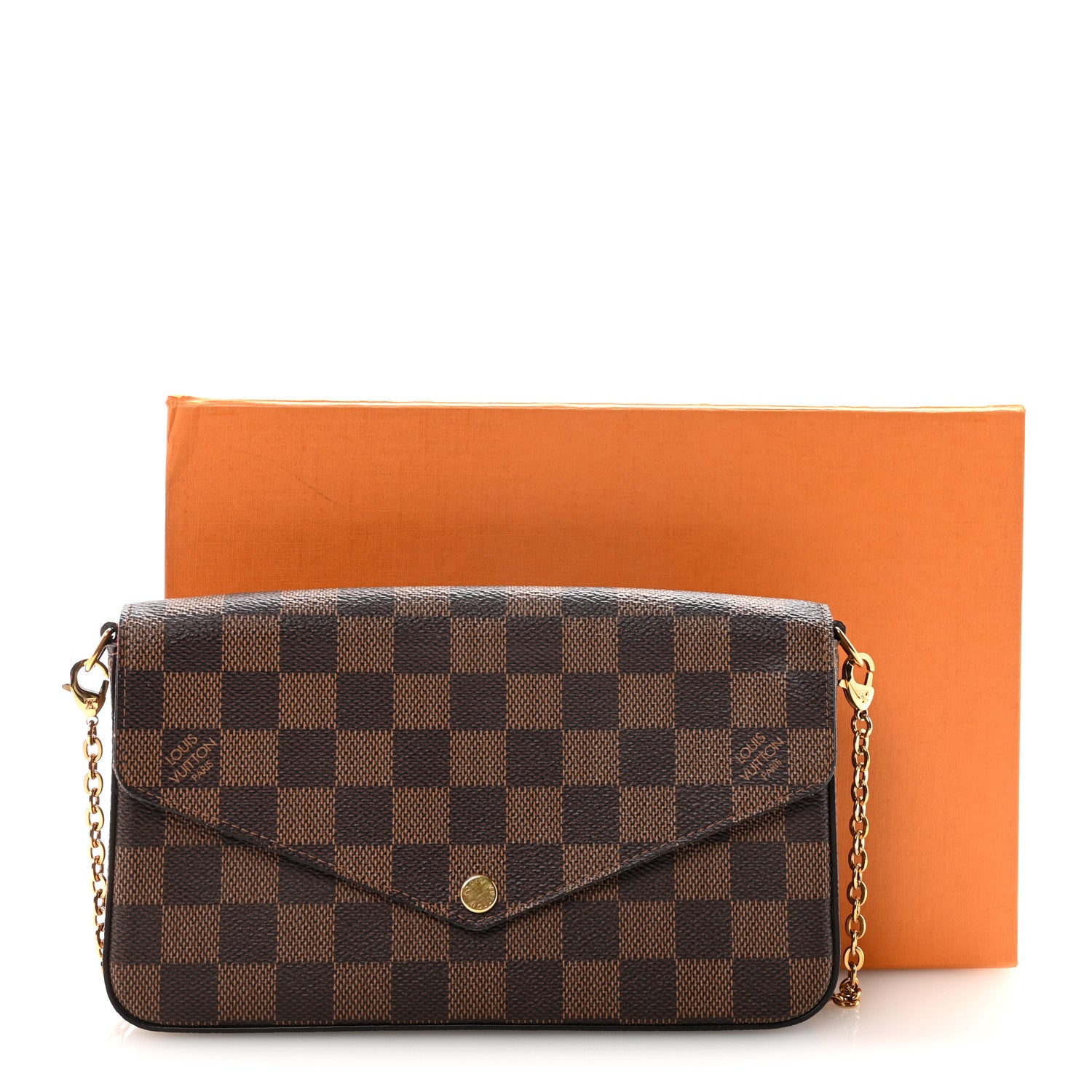 Louis Vuitton Damier Ebene Pochette Felicie Chain Wallet 10 of 10