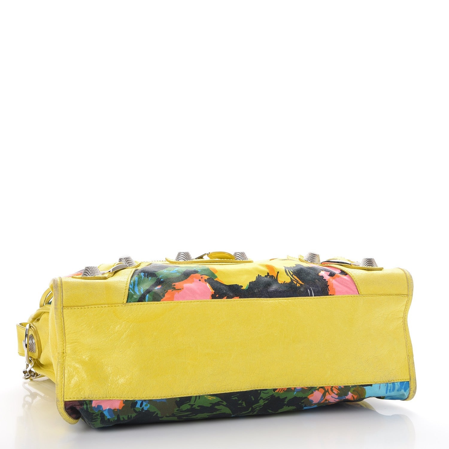 Balenciaga Agneau Canvas Floral Giant 21 Silver Hardware City Bouton D or 4 of 34