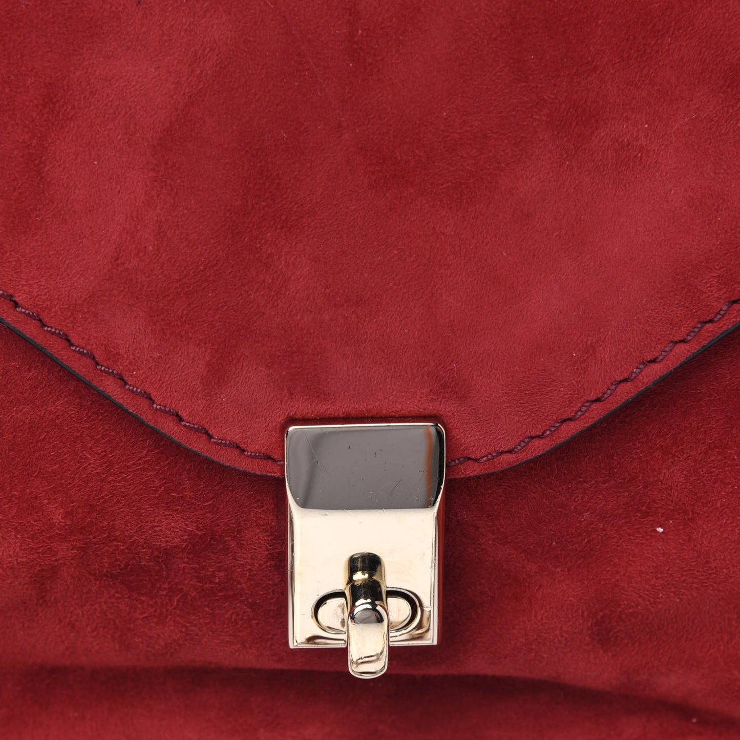 Suede Panther Shoulder Bag Red