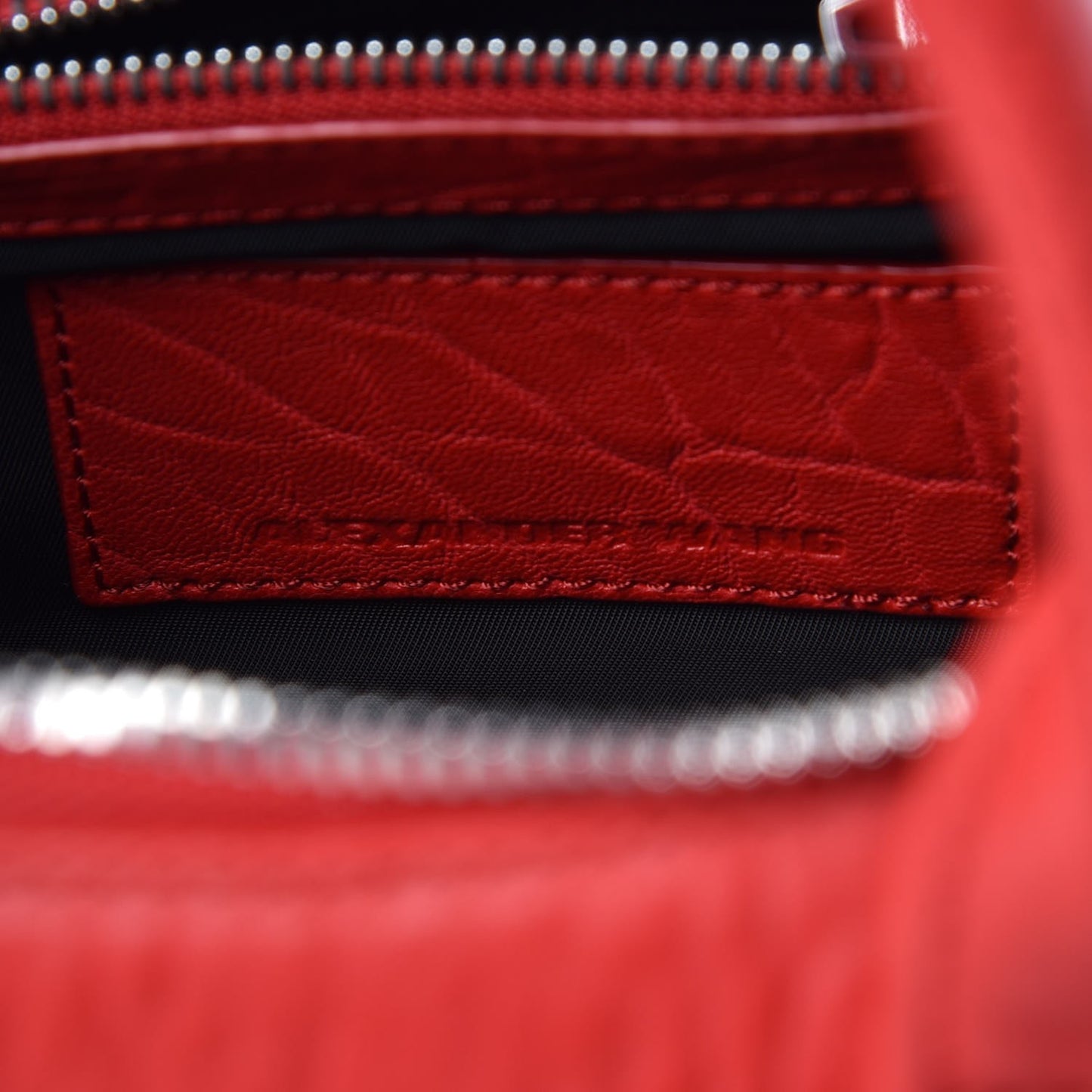 Pebbled Lambskin Mini Rockie Red Rhodium Hardware