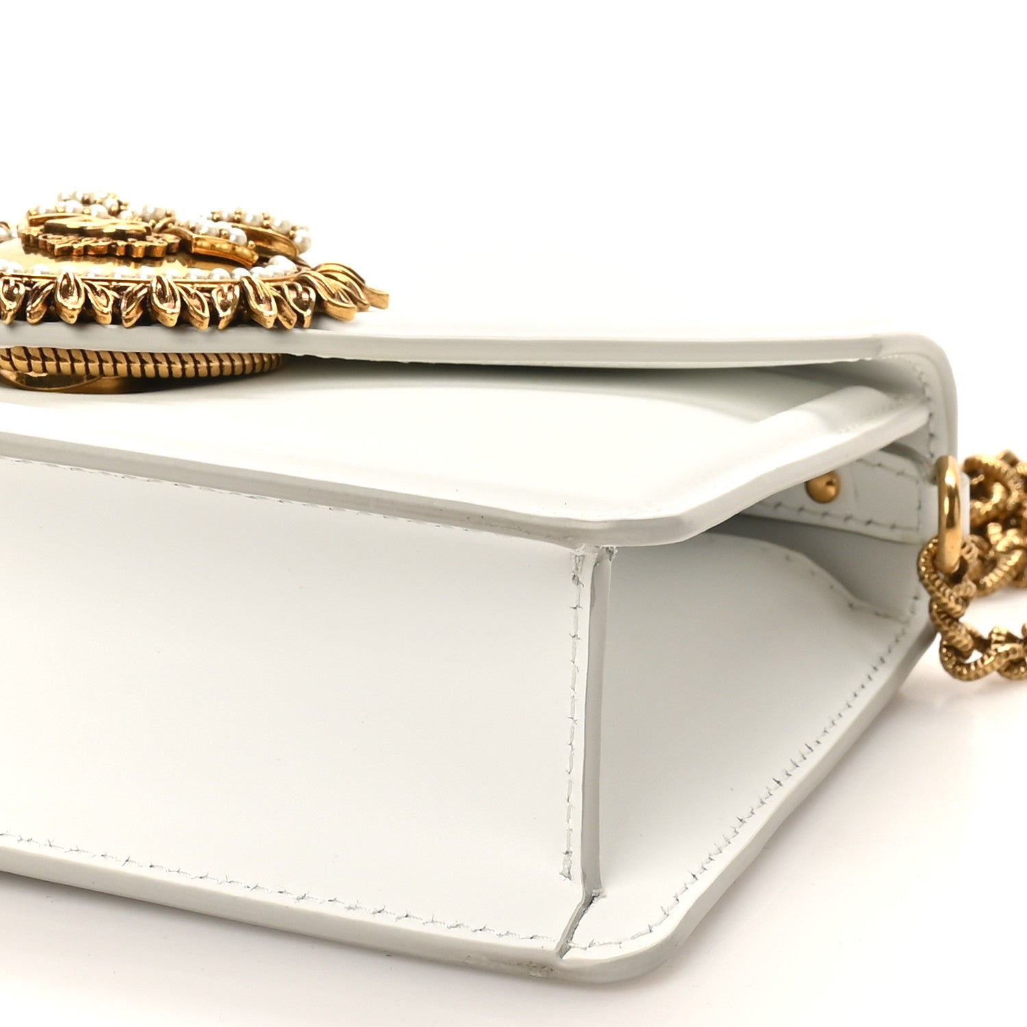 Dolce & Gabbana Smooth Calfskin Small Devotion Envelope Top Handle Bag White 9 of 10