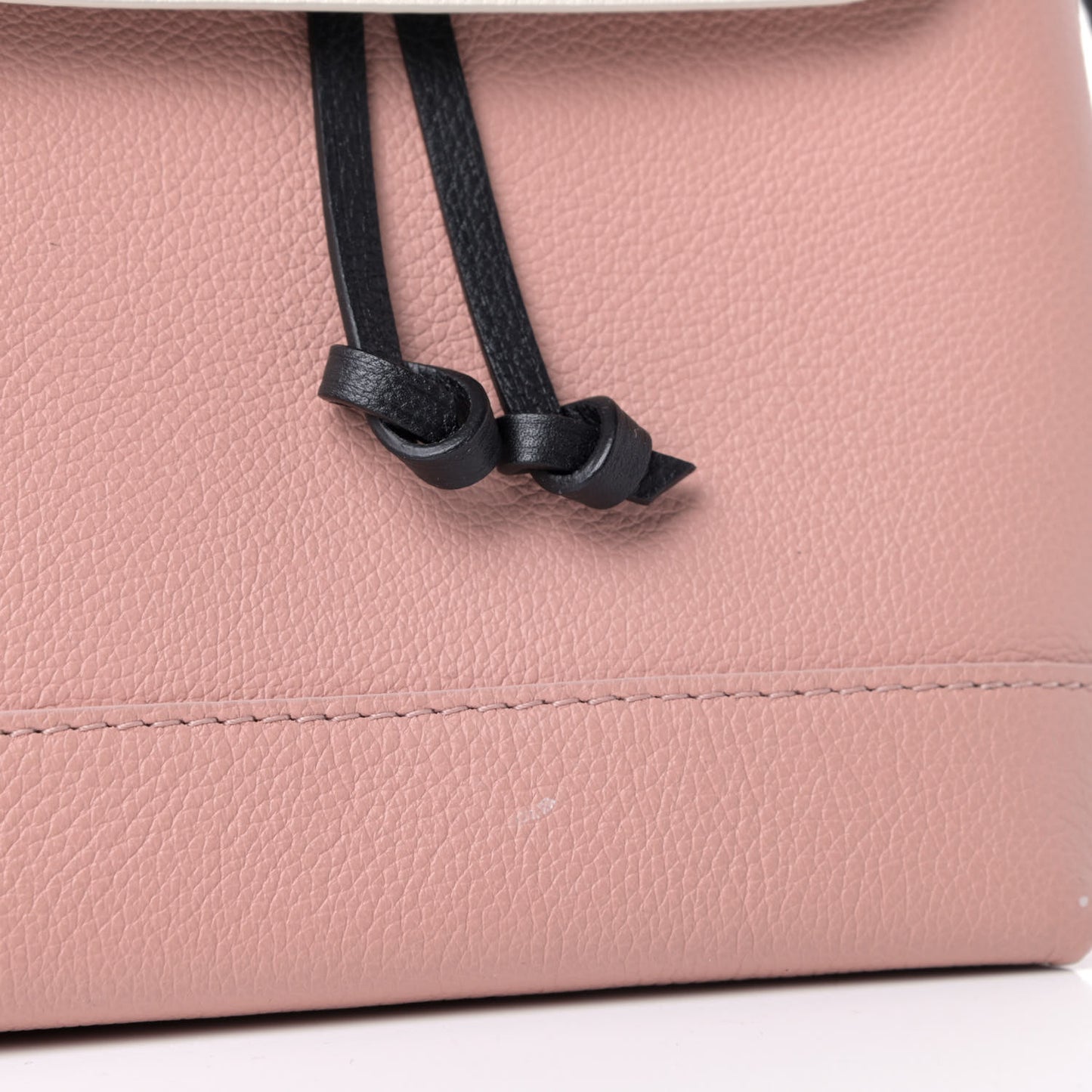 Soft Calfskin Lockme Backpack Rose Ballet White Maito Black