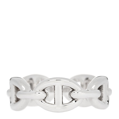 Hermes Sterling Silver PM Chaine d'Ancre Enchainee Band Ring 52 6 1 of 7