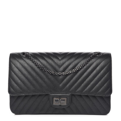 Chanel Sheepskin Chevron Quilted 2.55 Reissue 227 Flap So Black 1 of 11