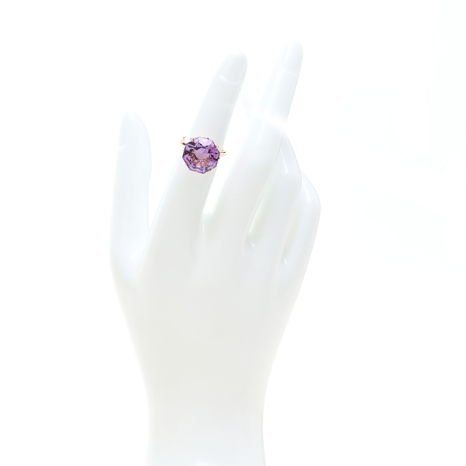 Tiffany 18K Rose Gold Amethyst Octagonal Sparklers Ring 48 4.25 2 of 5