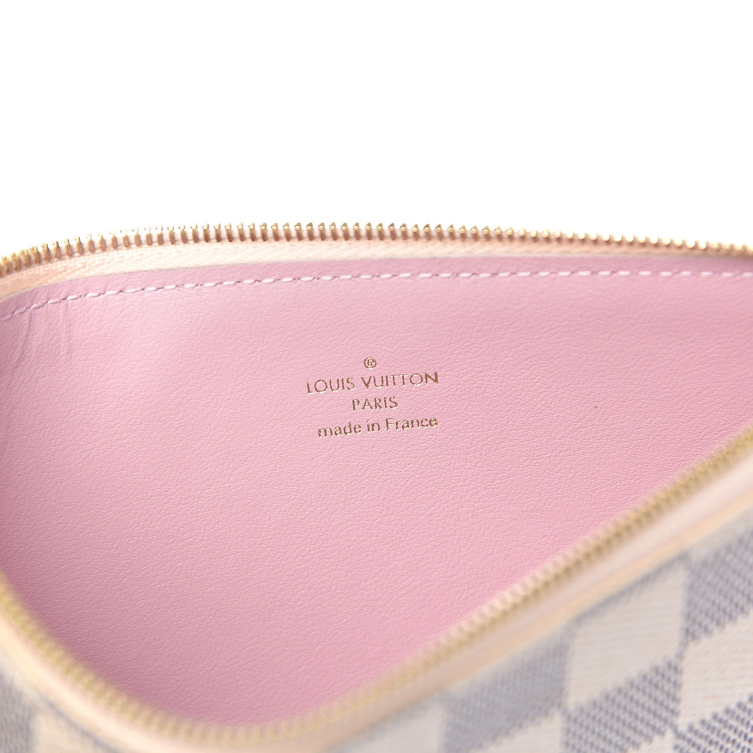Louis Vuitton Damier Azur Felicie Chain Wallet Zippered Insert Rose Ballerine 6 of 6