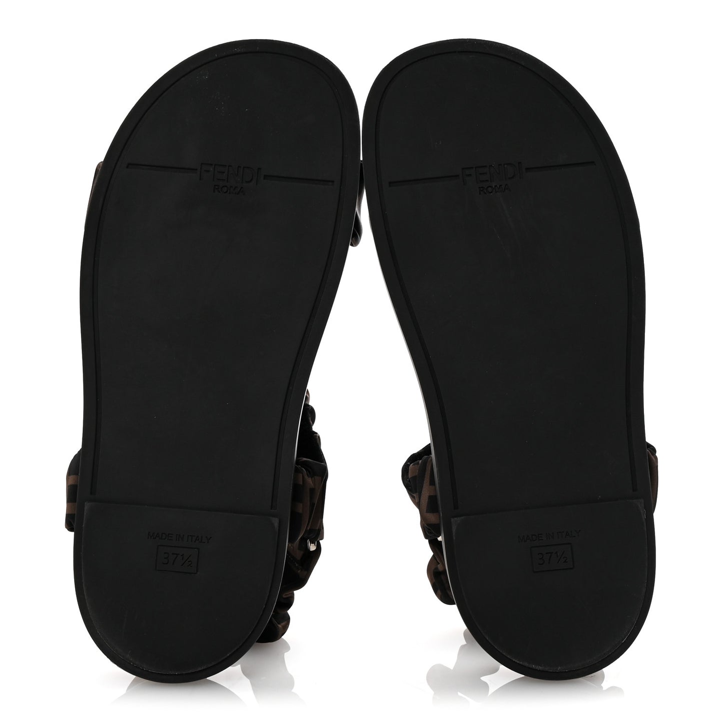 Satin FF Ruched Sandals 37.5 Tobacco Black