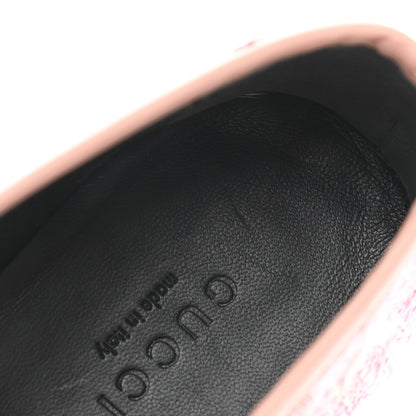 Gucci Wool Tweed Horsebit Womens Jordaan Loafers 36 Pink White Perfect Pink 10 of 11