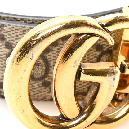 Gucci GG Supreme Monogram Plutone Calfskin Double G Reversible 30mm Belt 85 34 Beige Ebony Black 6 of 6