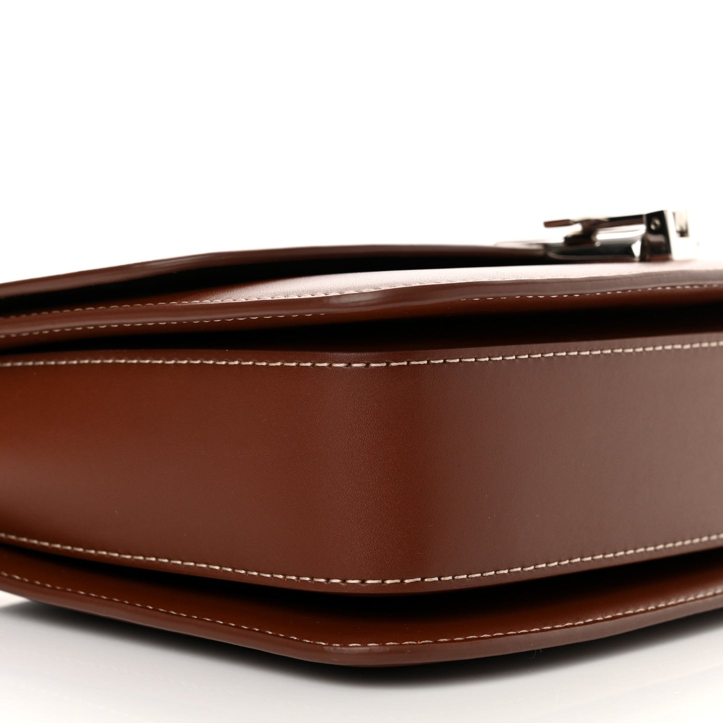 Polished Saddle Calfskin The Sofia 8.75 Crossbody Cherry Wood