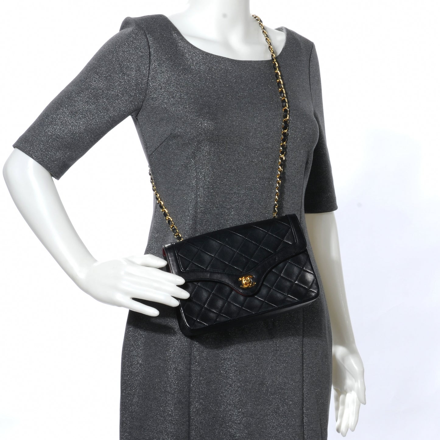 Lambskin Quilted Small Flap Black