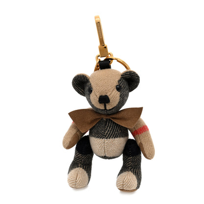 Burberry Cashmere Vintage Check Thomas Bear Bag Charm Camel 1 of 4