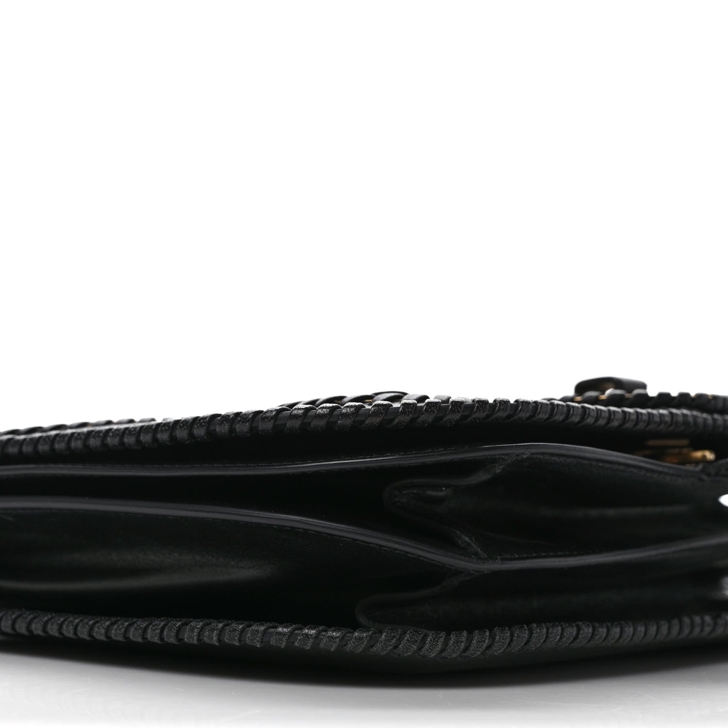Salvatore Ferragamo Calfskin Whipstitch Kamelia Shoulder Bag Black 7 of 9