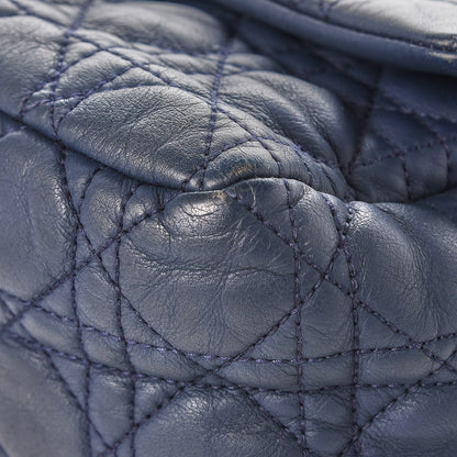 Christian Dior Lambskin Cannage Large New Lock Flap Bag Blue 16 of 17