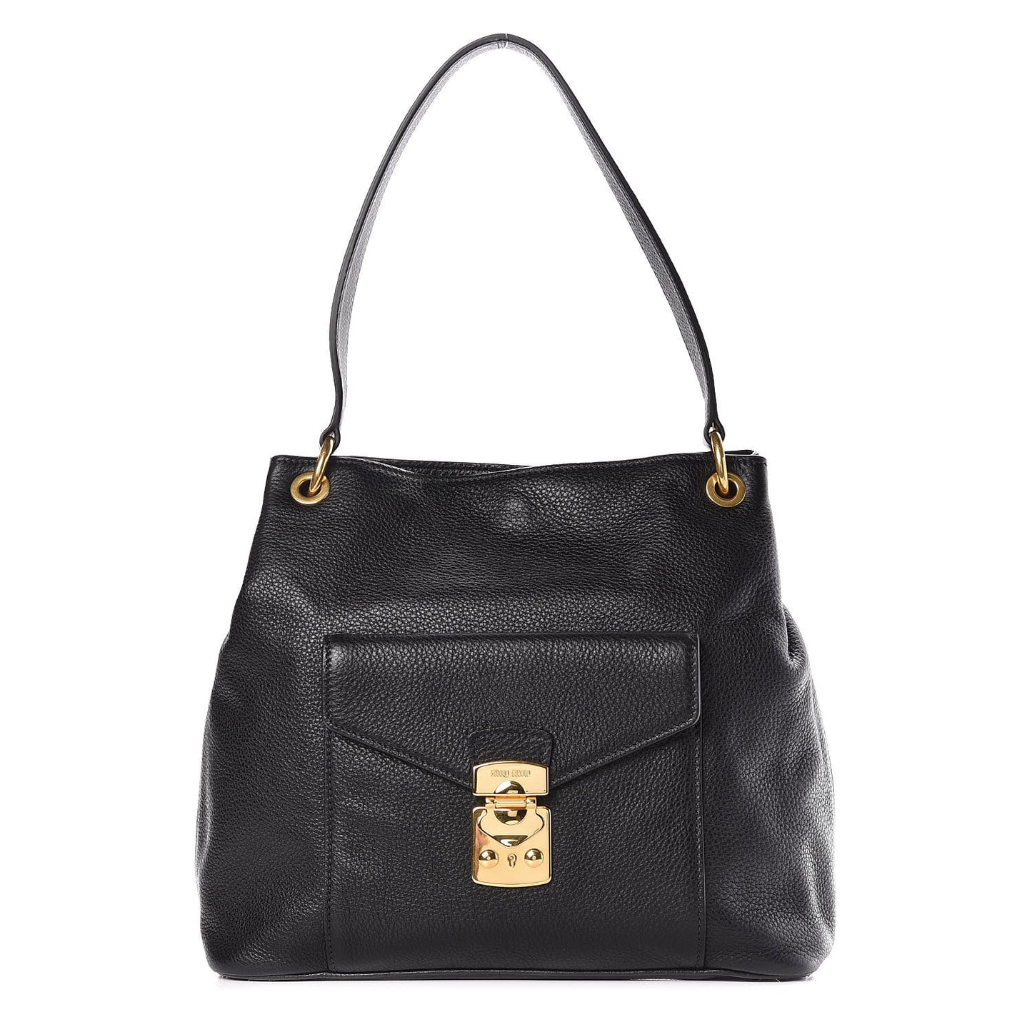 Vitello Daino Shoulder Bag Black