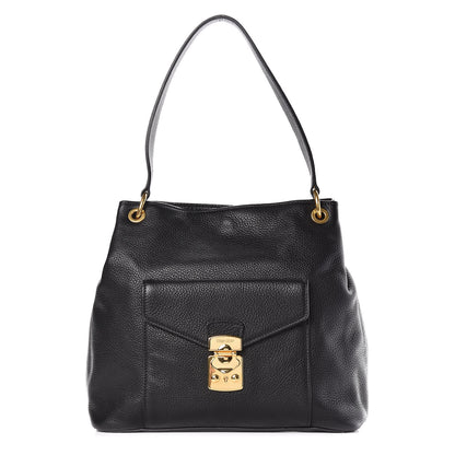 Miu Miu Vitello Daino Shoulder Bag Black 1 of 11