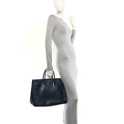 Saint Laurent Calfskin Large Sac de Jour Carryall  Navy Blue 2 of 9