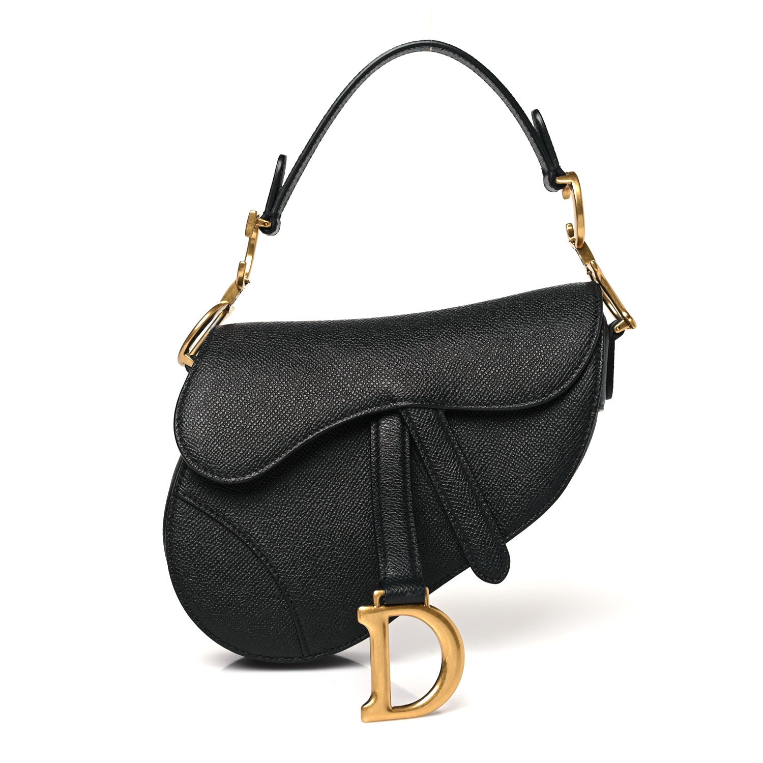 Christian Dior Grained Calfskin Mini Saddle Bag Black 1 of 10