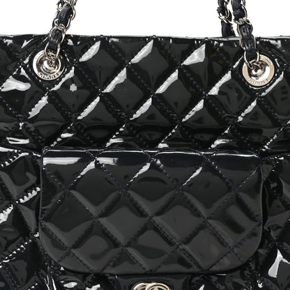 Chanel Patent Quilted Large Coco Shine Shopping Tote Navy 8 of 10