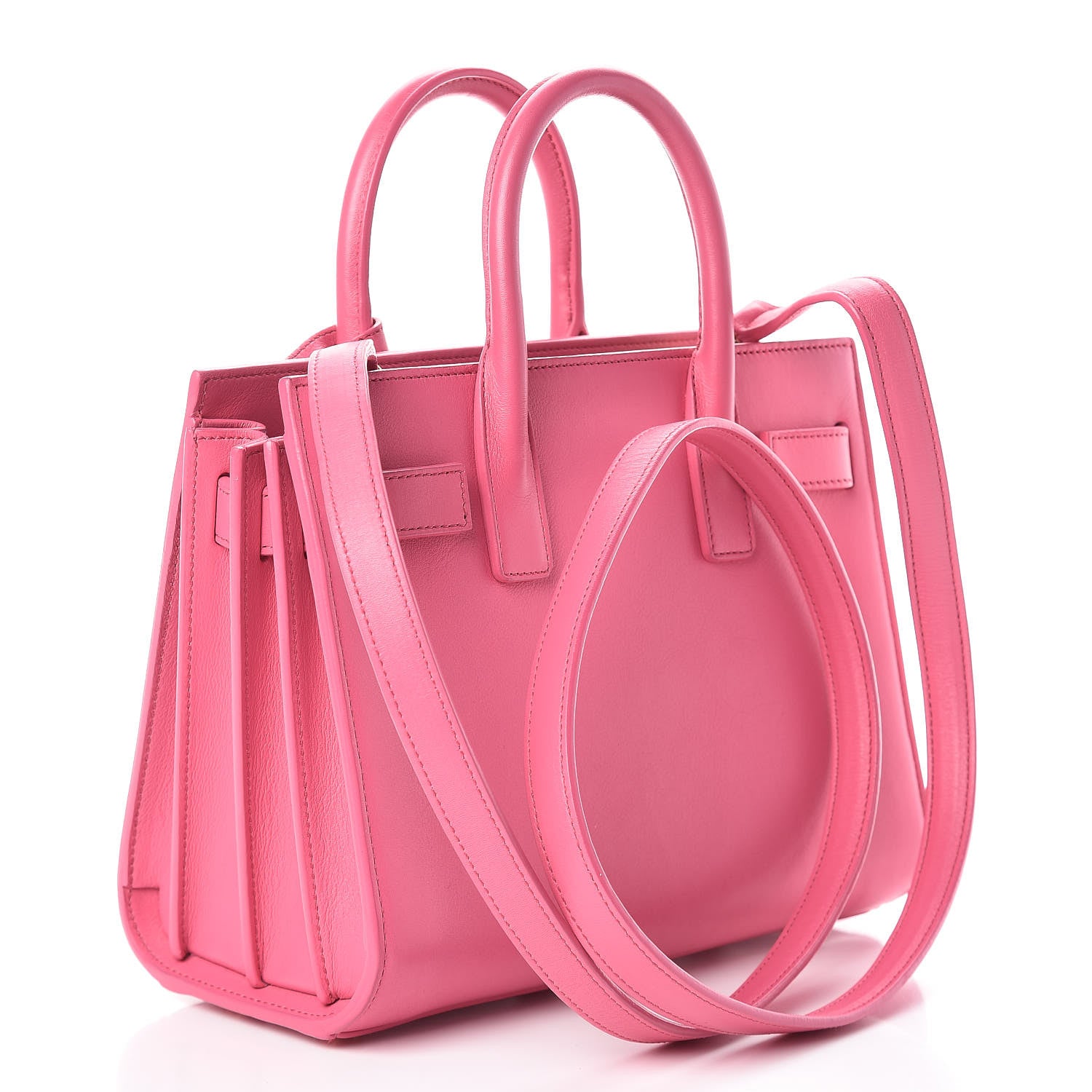 Saint Laurent Calfskin Nano Sac De Jour Lipstick Fuchsia 3 of 11