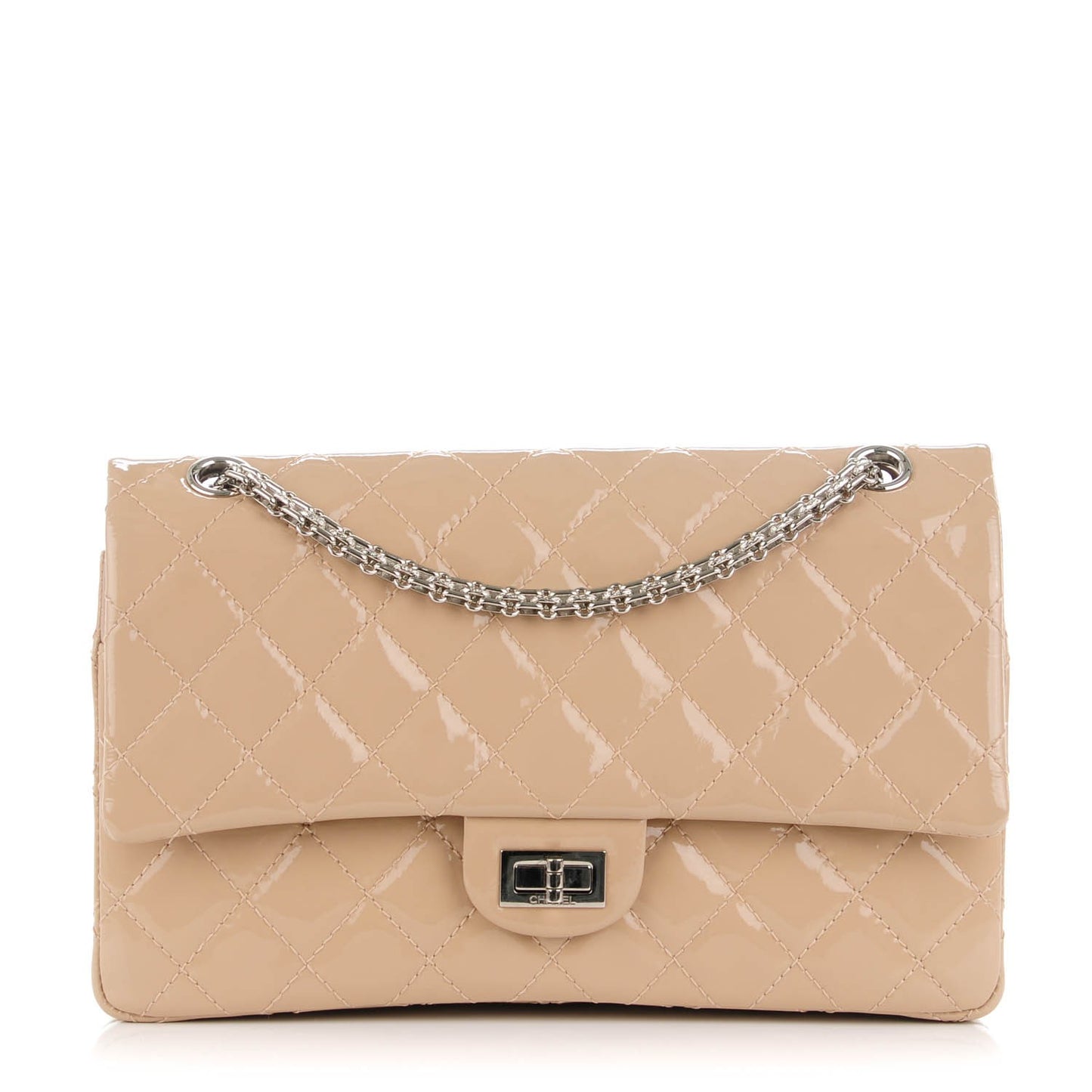 Patent Quilted 2.55 Reissue 226 Flap Beige