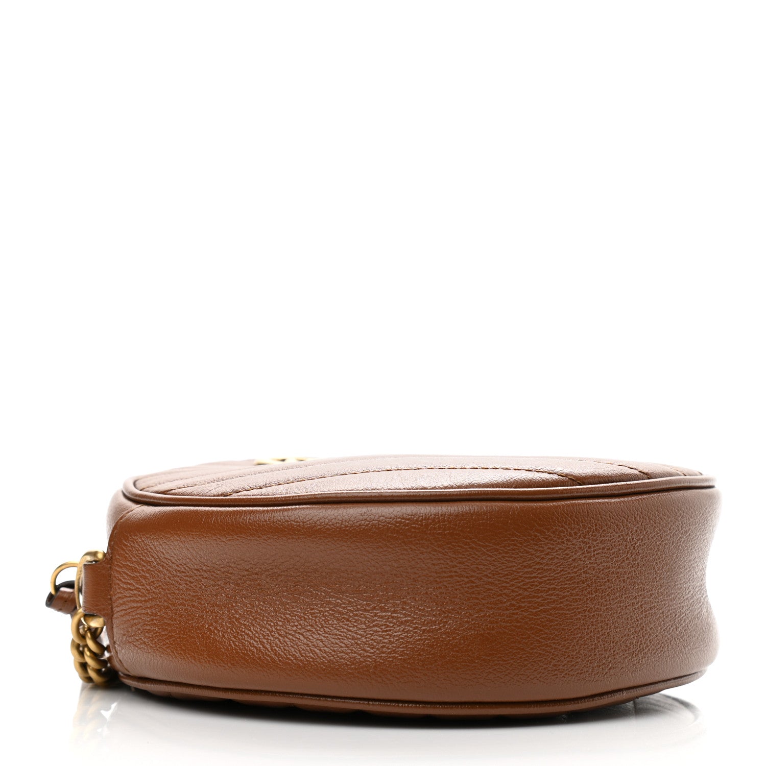 Gucci Azalea Calfskin Matelasse Diagonal Mini GG Marmont Round Shoulder Bag Cuir 3 of 9