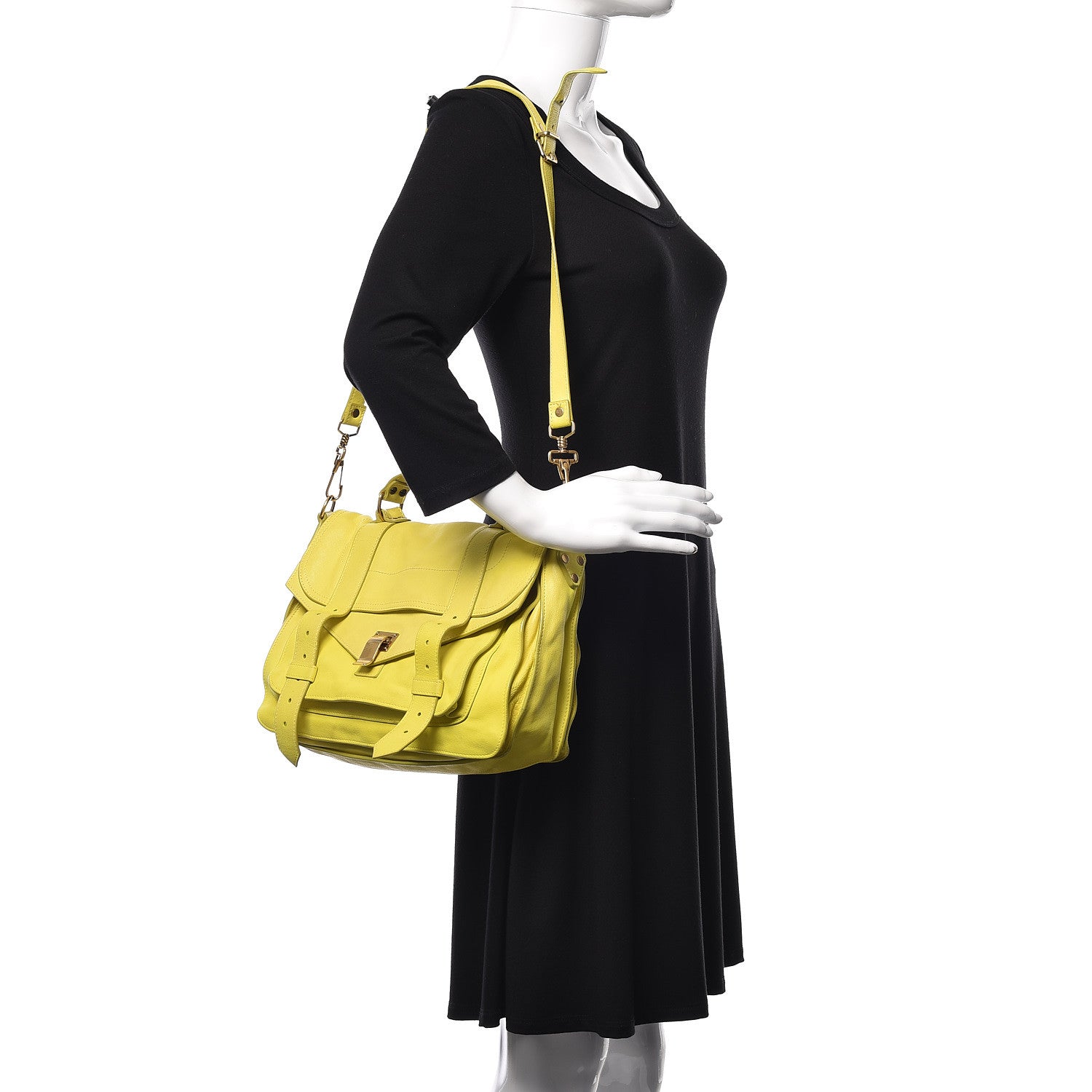 Proenza Schouler Lambskin Medium PS1 Satchel Citron 3 of 28