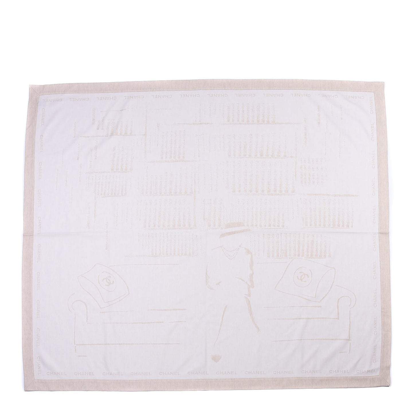 Wool Silk Lightweight Throw Blanket Beige
