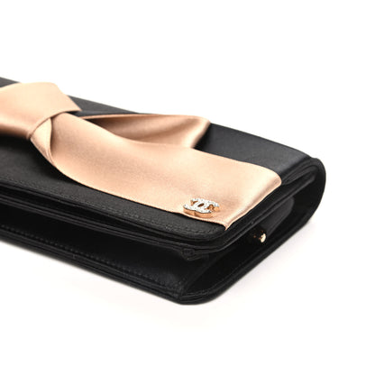 Chanel Satin Bow Clutch Black 9 of 10