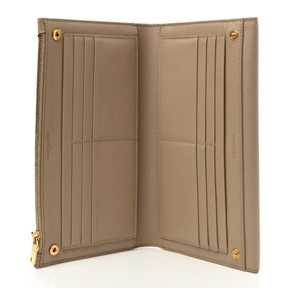 Saint Laurent Grain De Poudre Monogram Uptown Wallet Dark Beige 5 of 9