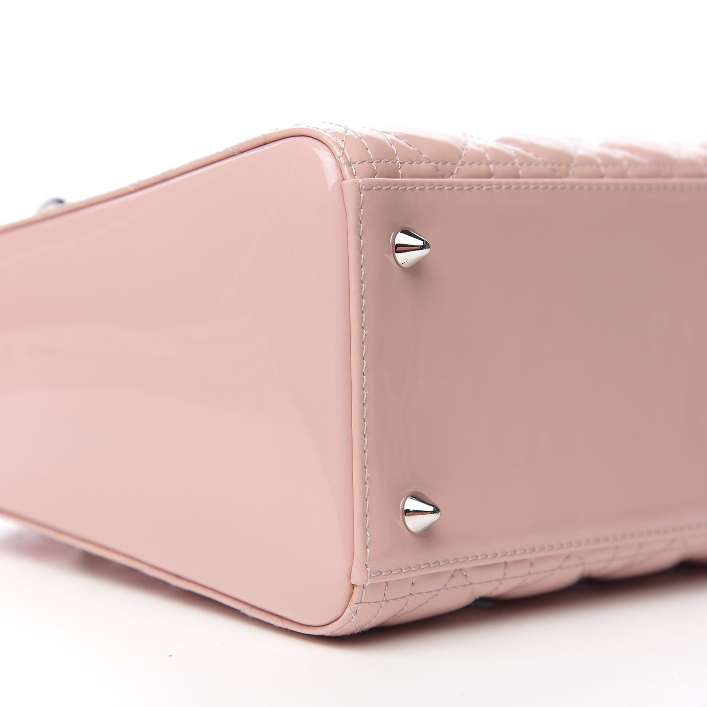 Patent Cannage Medium Lady Dior Rose Clair
