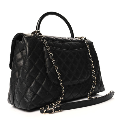 Chanel Caviar Quilted Medium Coco Handle Flap Black 3 of 11