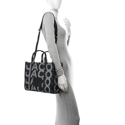 Marc Jacobs Denim Jacquard Medium The Monogram Tote Bag Denim Blue 2 of 12