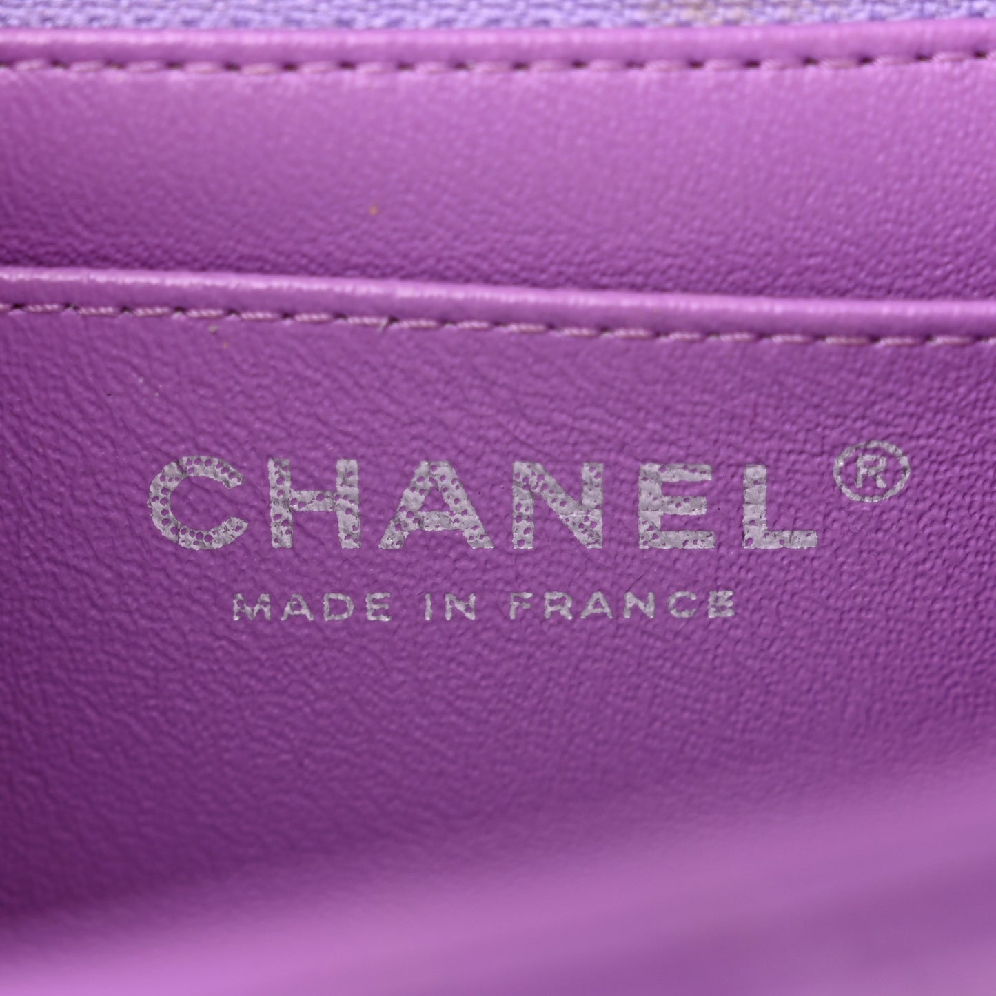 Lambskin Quilted Mini Square Flap Purple
