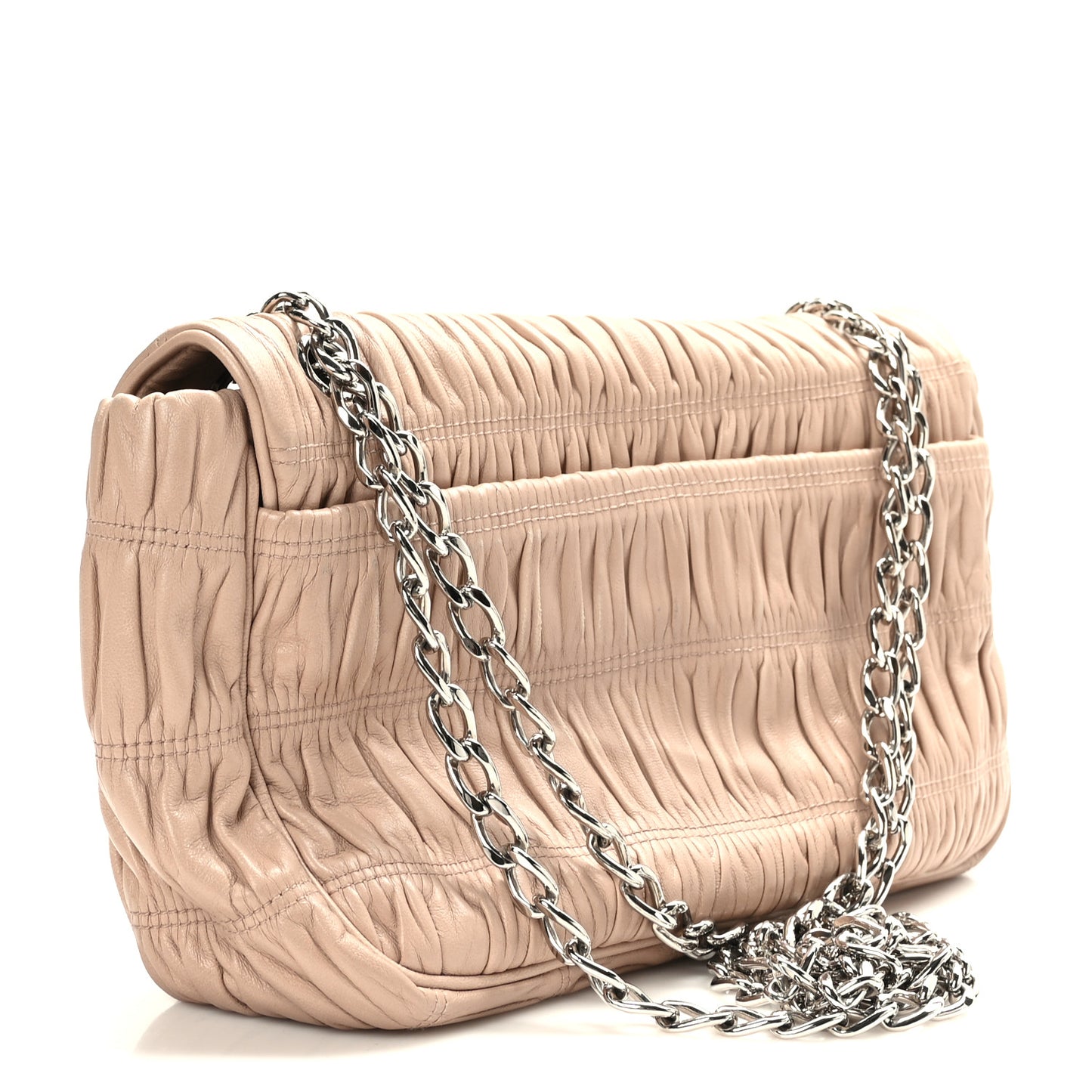Nappa Gaufre Medium Sound Flap Shoulder Bag Cipria