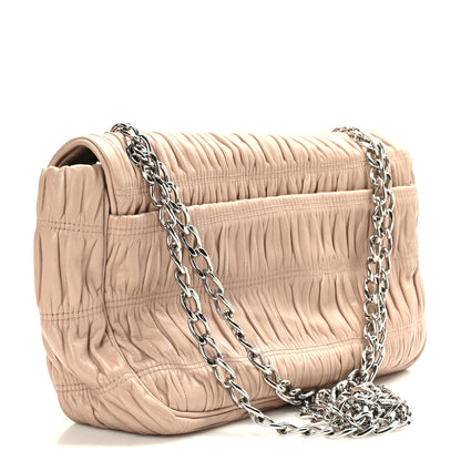 Prada Nappa Gaufre Medium Sound Flap Shoulder Bag Cipria 2 of 7