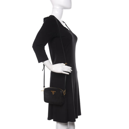 Prada Saffiano Lux Small Camera Crossbody Bag Black 2 of 10