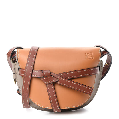 Loewe Calfskin Small Gate Crossbody Bag Amber Light Grey Rust 1 of 10