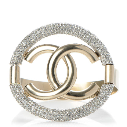 Chanel Crystal CC Cuff Gold 1 of 5