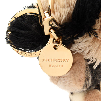 Burberry Cashmere Calf Hair Zebra Print Thomas Bear Keychain Charm 3 of 4