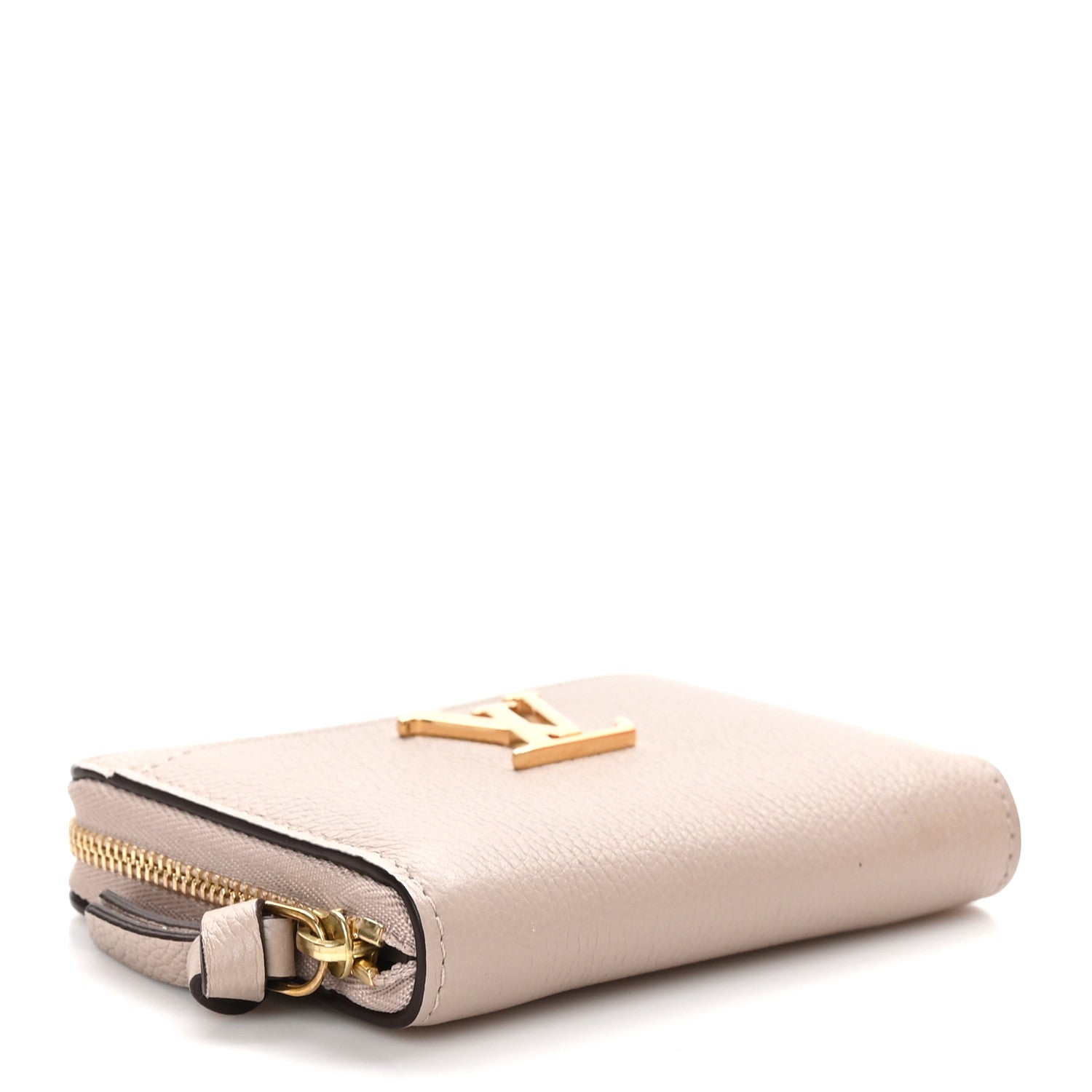 Louis Vuitton Calfskin Lockme Zippy Coin Purse Greige 4 of 9