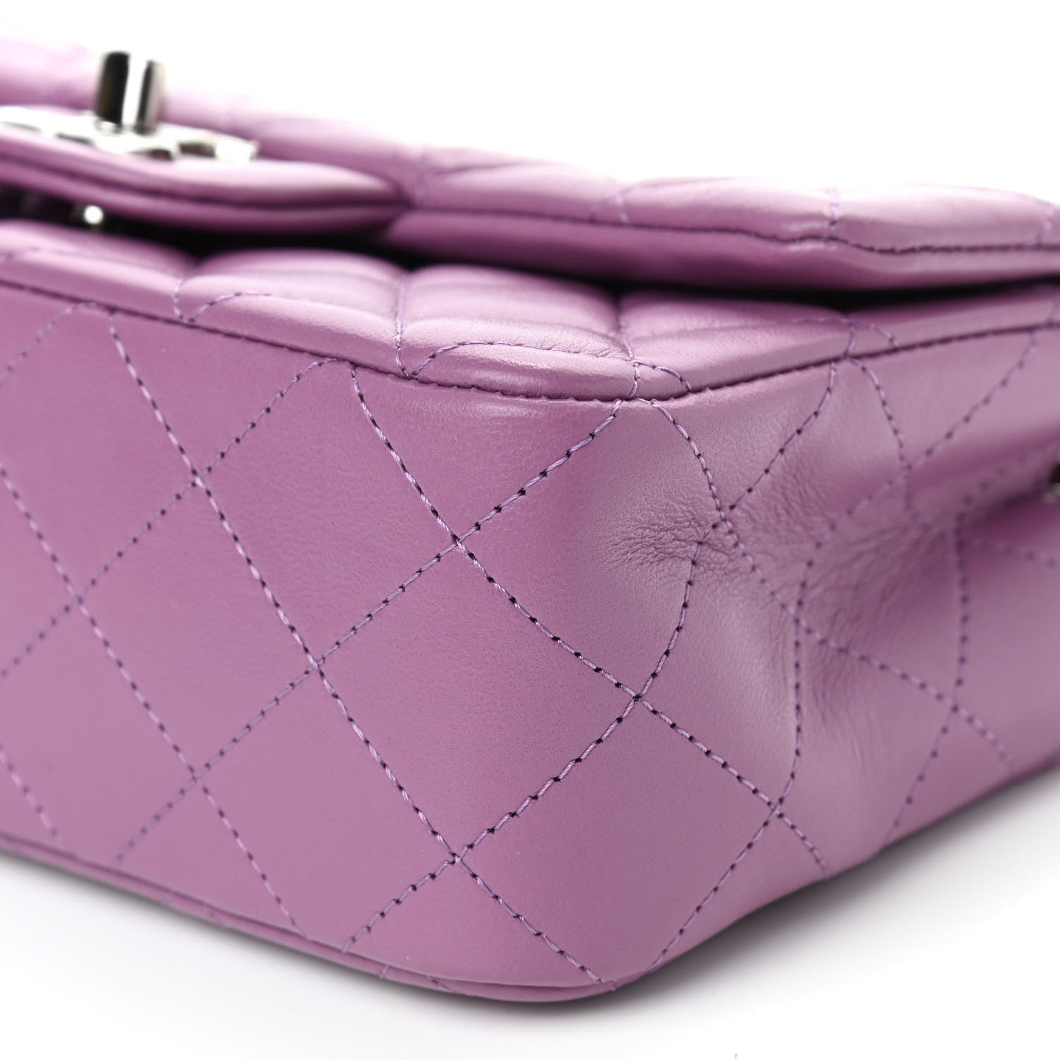 Chanel Lambskin Quilted Mini Rectangular Flap Purple 10 of 10