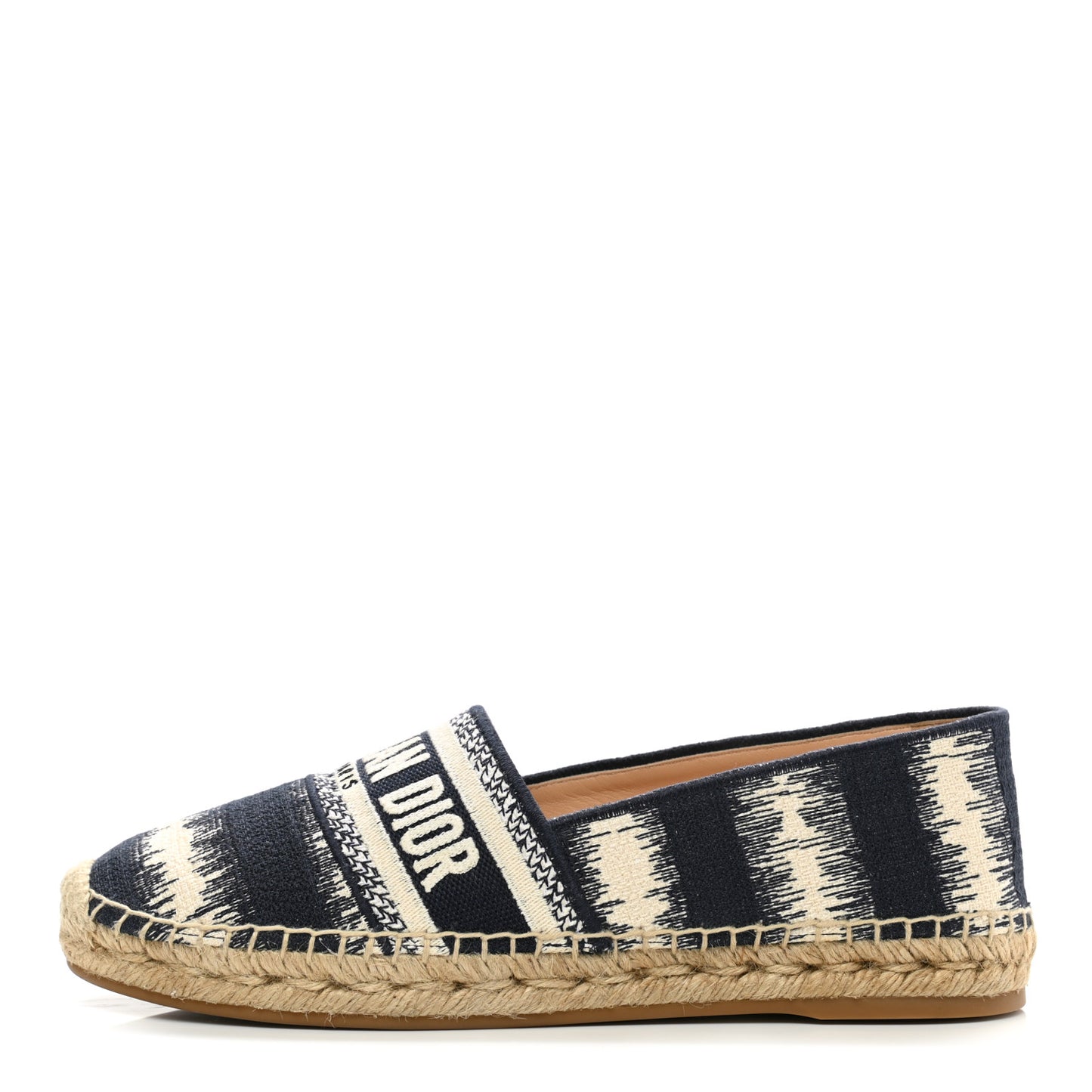 Cotton D-Stripes Embroidered Granville 15mm Espadrilles 38 Deep Blue