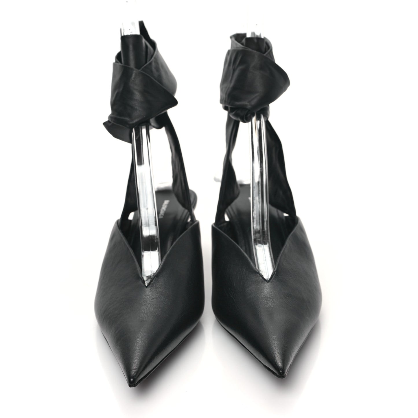 Soft Nappa Pointed Toe Wrap 40mm Mules 37 Black