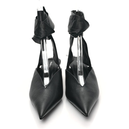 Balenciaga Soft Nappa Pointed Toe Wrap 40mm Mules 37 Black 2 of 9