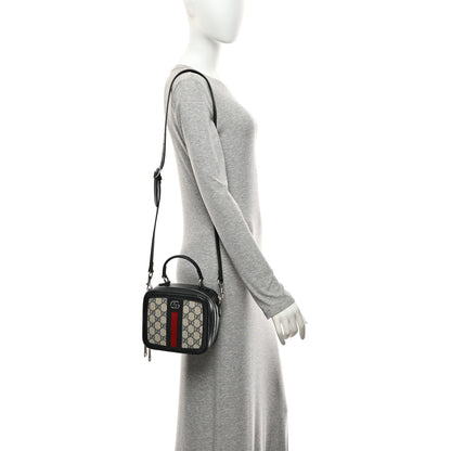 Gucci GG Supreme Monogram Mini Ophidia Top Handle Square Shoulder Bag Beige Blue 2 of 11