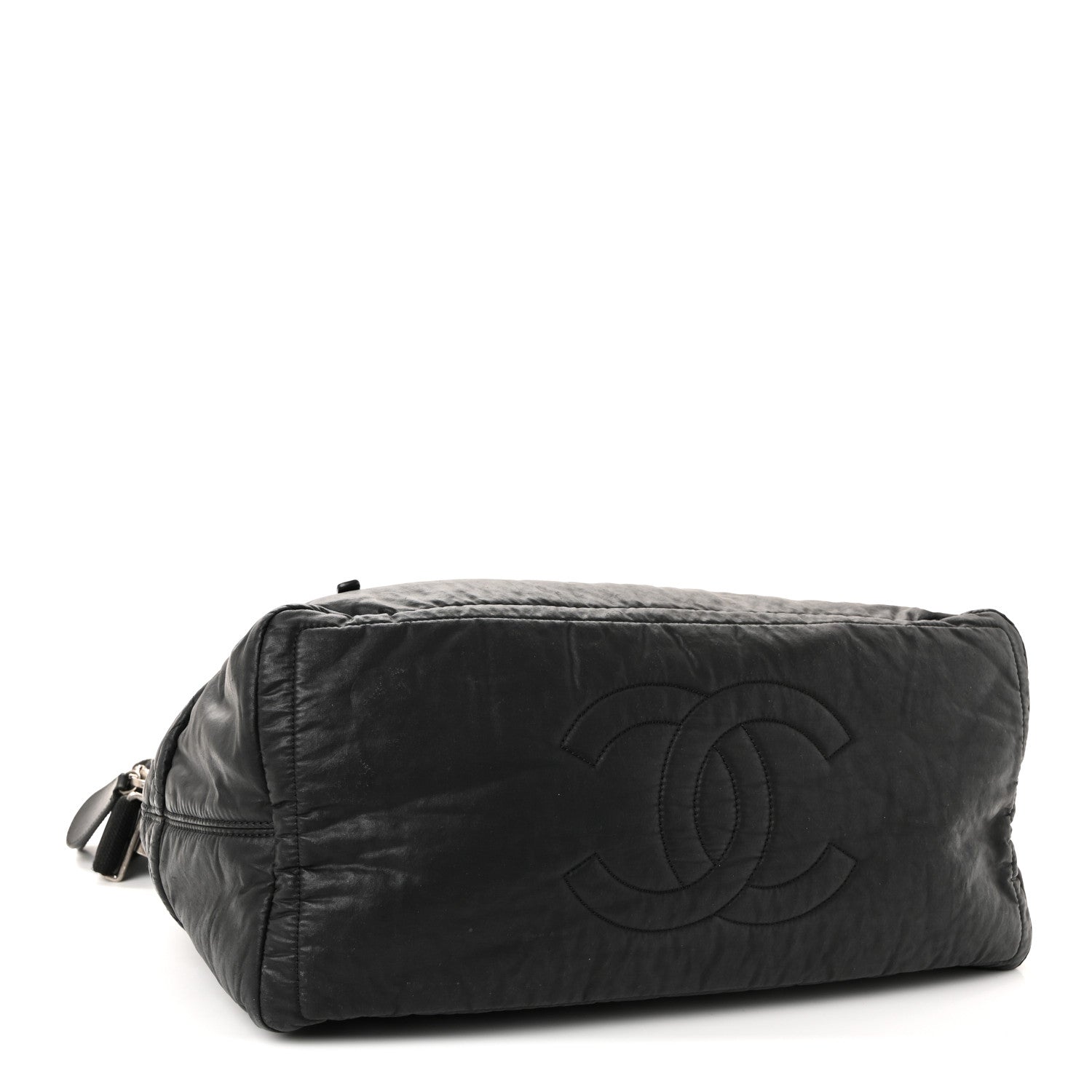 Chanel Coated Canvas Quilted Large Garment Travel Bag Black 4 of 10